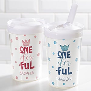 Onederful First Birthday Personalized Toddler 8oz. Sippy Cup - 30446