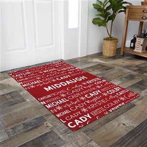 Red  White Christmas Personalized Area Rug- 2.5’ x 4’ - 30449-S