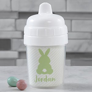 Pastel Bunny Personalized 8oz Toddler Sippy Cup with Straw