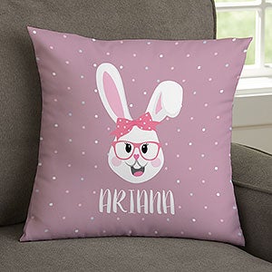 Build Your Own Bunny Personalized Easter 14x14 Velvet Throw Pillow - 30480-SV