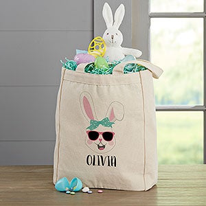 Build Your Own Girl Bunny Personalized Easter 14 x 10 Canvas Tote Bag - 30514-S