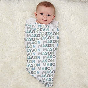Delicate Name For Him Personalized Baby Receiving Blanket - 30581