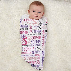 Bright Name For Her Personalized Baby Receiving Blanket - 30582