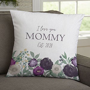 Floral Love For Mom Personalized 18 Throw Pillow - 30594-L