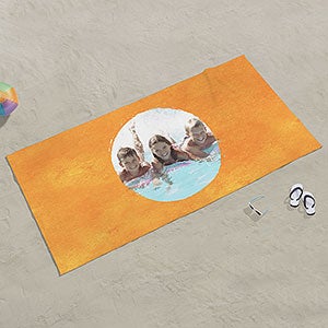 Watercolor Photo Personalized 30x60 Beach Towel - 30671