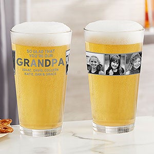 So Glad Youre Our Grandpa Personalized Photo 16oz. Pint Glass - 30684-PG