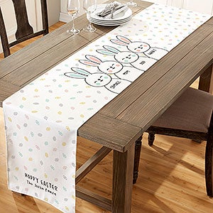 Easter Bunny Family Personalized Table Runner 16 x 120 - 30724-L