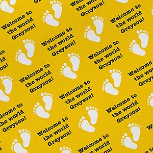 Icon Step & Repeat Personalized Baby Shower Wrapping Paper