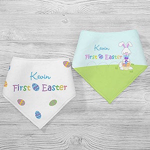Babys First Easter Personalized Bandana Bibs- Set of 2 - 30777-BB