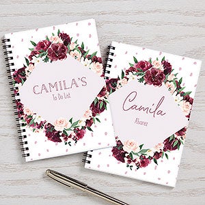 Wine Colorful Floral Personalized Mini Journals - Set of 2 - 30797