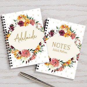 Blush Colorful Floral Personalized Mini Journals - Set of 2 - 30799