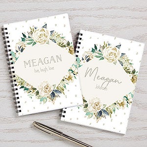 Neutral Colorful Floral Personalized Mini Journals - Set of 2 - 30800