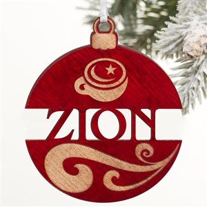 Personalized Logo You Name It Red Wood Ornament - 30801-R