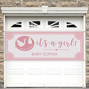 It’s A Girl Baby Announcement Personalized Banner - 45x108 - 30823-L