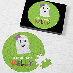 Ghost Halloween Character Personalized 26 Round Puzzle - 30852-26