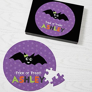 Bat Halloween Character Personalized 26 Round Puzzle - 30854-26