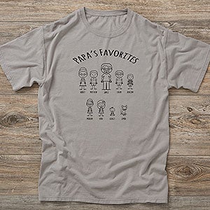 Grandpas Stick Figure Family Personalized Hanes ComfortWash Adult T-Shirt - 30861-CWT
