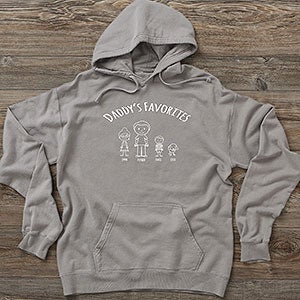 Dads Stick Figure Family Personalized Adult Hanes® ComfortWash™ Hoodie - 30864-CWHS