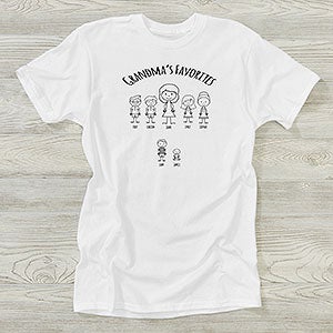 Grandmas Stick Figure Family Personalized Hanes® Adult T-Shirt - 30865-T
