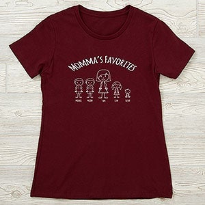 Moms Stick Figure Family Personalized Next Level™ Ladies Fitted Tee - 30866-NL