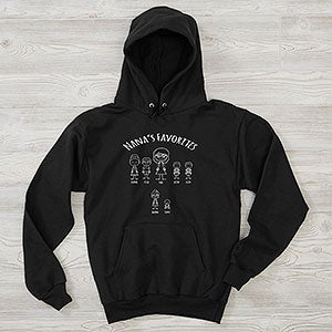 Grandmas Stick Figure Family Personalized Hanes® Adult Hooded Sweatshirt - 30867-BHS
