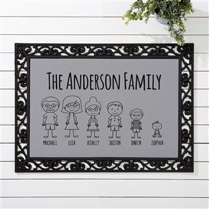 Stick Figure Family Personalized Character Doormat 18x27 - 30898-S