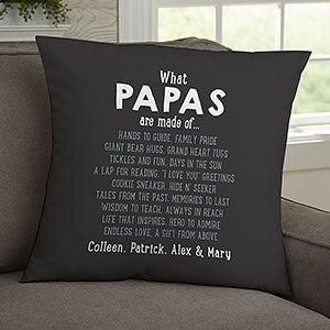 What Grandpas Are Made Of Personalized 18quot; Velvet Throw Pillow - 30909-LV