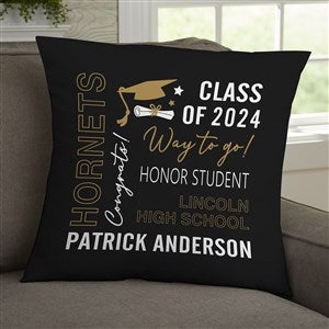 All About The Grad Personalized 18x18 Throw Pillow - 30914-L