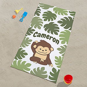 Jolly Jungle Monkey Personalized 30x60 Beach Towel - 30926-SM