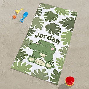 Jolly Jungle Alligator Personalized 35x72 Beach Towel - 30926-LA