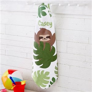 Jolly Jungle Sloth Personalized Baby Hooded Beach  Pool Towel - 30933-S