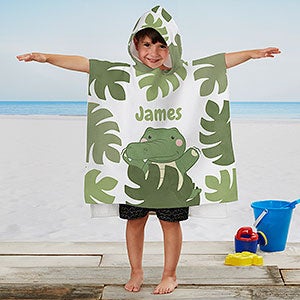 Jolly Jungle Alligator Personalized Kids Poncho Beach  Pool Towel - 30935-A