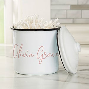 Simple  Sweet Personalized Enamel Jar - Small Canister - 30966-S