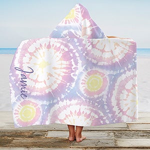 Pastel Tie Dye Personalized Kids Beach  Pool Towel - 30977
