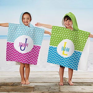 Yours Truly Personalized Kids Poncho Beach  Pool Towel - 31003