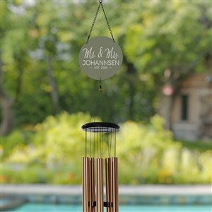Stamped Elegance Personalized Color Printed Wedding Wind Chimes - 31113