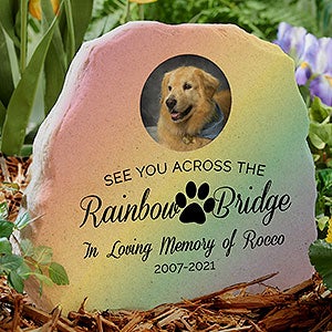 Rainbow Bridge Pet Memorial Personalized Standing Garden Stone - 31118