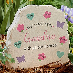 All Our Hearts Personalized Standing Garden Stone - 31128