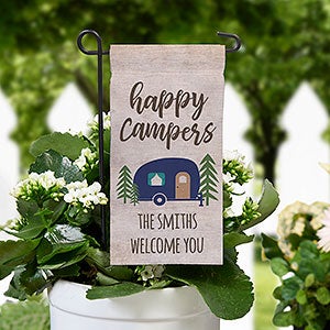 Happy Campers Personalized Mini Garden Flag - 31136-HC