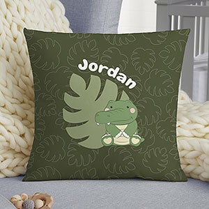 Jolly Jungle Alligator Personalized 14 Baby Throw Pillow - 31148-S