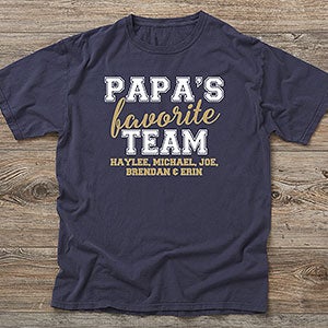 Grandpas Favorite Team Personalized Hanes ComfortWash Adult T-Shirt - 31158-CWT