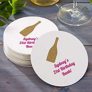 Choose Your Icon Personalized Birthday Paper Coasters - 31190