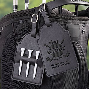 Best Dad By Par Personalized Leatherette Golf Bag Tag - 31204