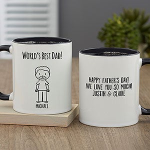 Stick For Him Characters Personalized Coffee Mug 11oz.- Black - 31227-B