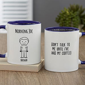 Stick Characters For Him Personalized Coffee Mug 11oz.- Blue - 31227-BL