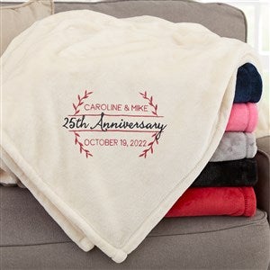 Laurel Wreath Anniversary Personalized 60x80 Beige Fleece Blanket - 31311-LI