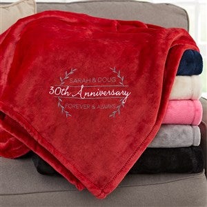 Laurel Wreath Anniversary Personalized 50x60 Red Fleece Blanket - 31311-SR