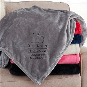 Modern Anniversary Personalized 60x80 Grey Fleece Blanket - 31313-LG