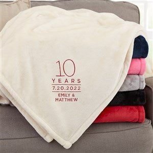 Modern Anniversary Personalized 60x80 Beige Fleece Blanket - 31313-LI