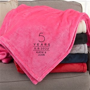 Modern Anniversary Personalized 60x80 Pink Fleece Blanket - 31313-LP